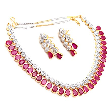 Traditional Ruby Beads Necklace Indian Designs