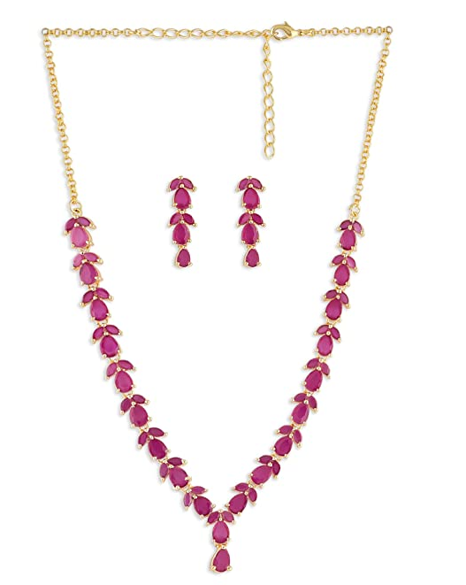 Traditional Ruby Beads Necklace Indian Designs