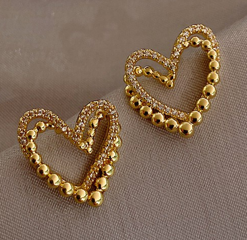 Cute Small Gold Earrings Designs| Heart Shape Earring Designs