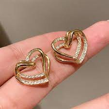 Cute Small Gold Earrings Designs| Heart Shape Earring Designs