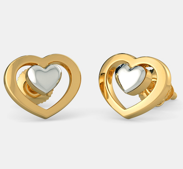 Cute Small Gold Earrings Designs| Heart Shape Earring Designs