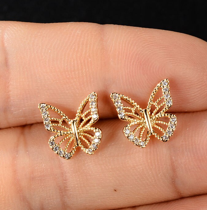 Cute Small Gold Earrings Designs| Butterfly Shape Earring Designs