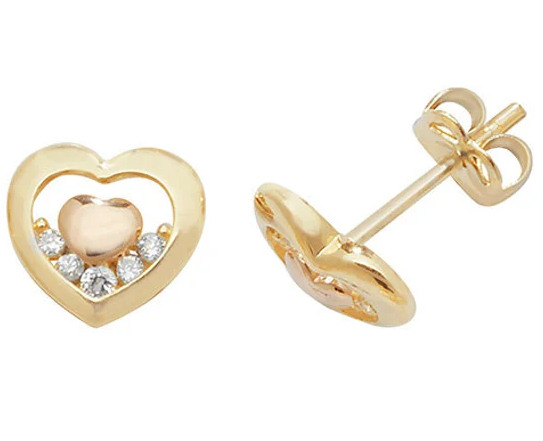 Cute Small Gold Earrings Designs| Heart Shape Earring Designs