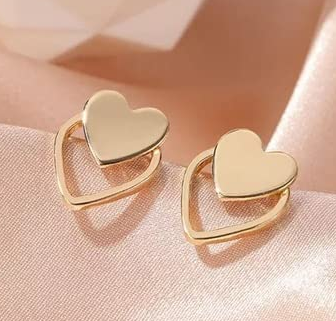 Cute Small Gold Earrings Designs| Heart Shape Earring Designs