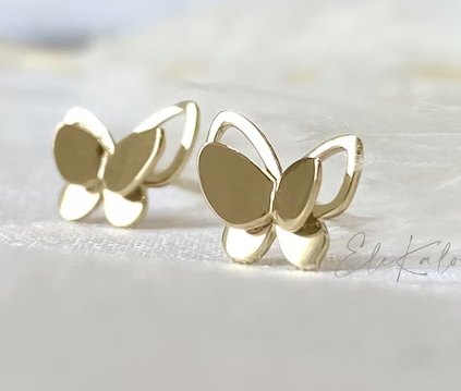 Cute Small Gold Earrings Designs| Butterfly Shape Earring Designs