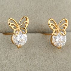 Cute Small Gold Earrings Designs| Butterfly Shape Earring Designs