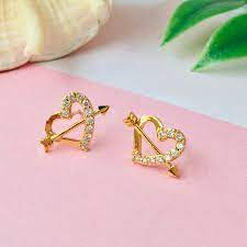 Cute Small Gold Earrings Designs| Heart Shape Earring Designs