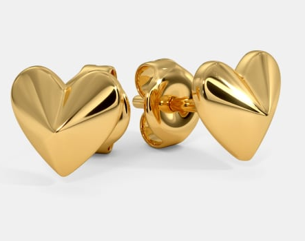 Cute Small Gold Earrings Designs| Heart Shape Earring Designs