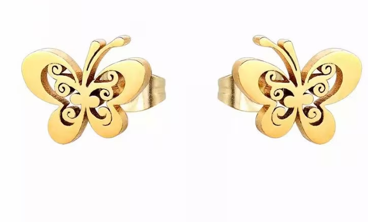 Cute Small Gold Earrings Designs| Butterfly Shape Earring Designs