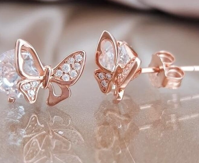 Cute Small Gold Earrings Designs| Butterfly Shape Earring Designs