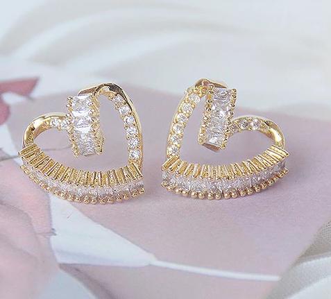 Cute Small Gold Earrings Designs| Heart Shape Earring Designs