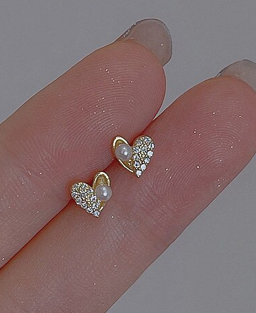 Cute Small Gold Earrings Designs| Heart Shape Earring Designs