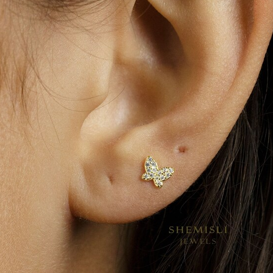 Cute Small Gold Earrings Designs| Butterfly Shape Earring Designs