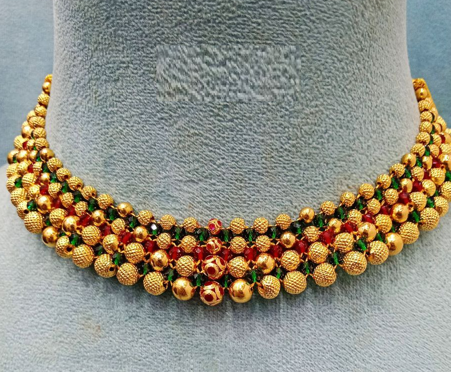 Gold Beads Necklace Designs