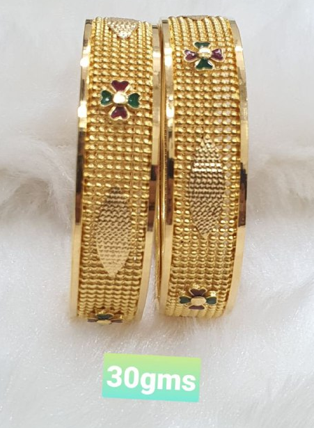 Broad Gold Bangle Designs| Latest Gold Bangle Designs