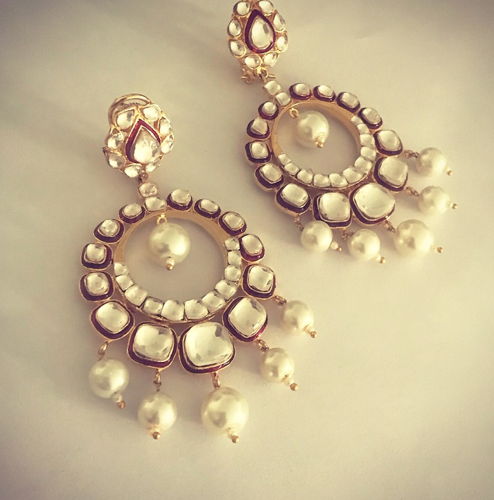 Jadau Chandbali Earrings | Polki Chandbali Designs