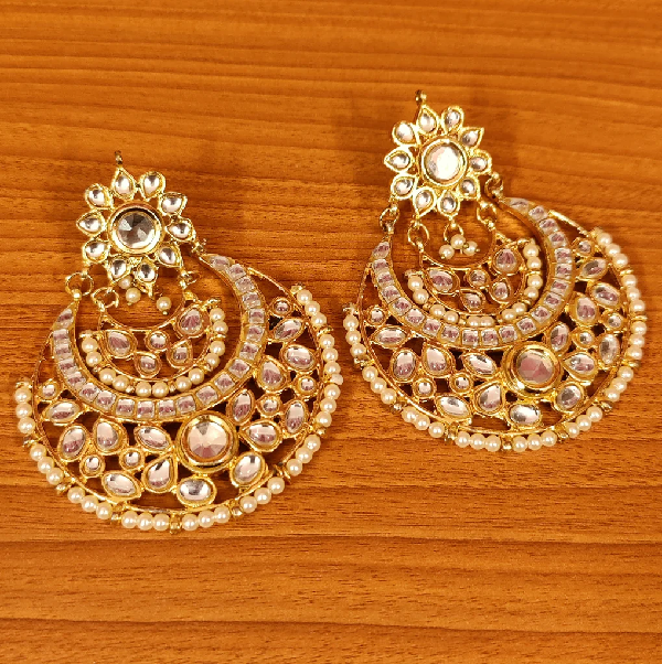 Jadau Chandbali Earrings | Polki Chandbali Designs