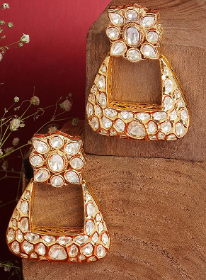 Jadau Chandbali Earrings | Polki Chandbali Designs