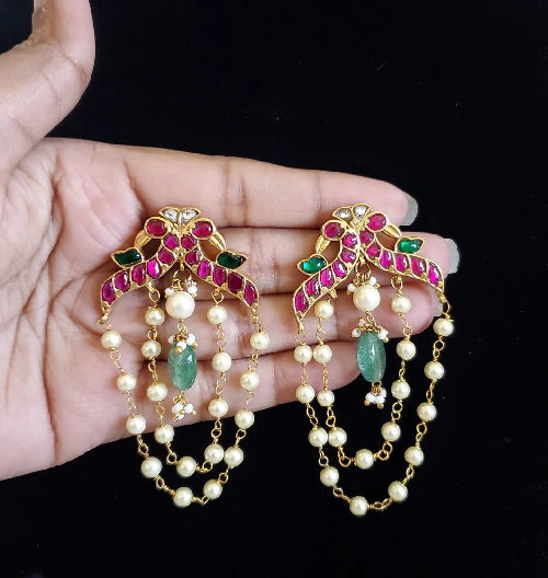 Jadau Chandbali Earrings | Polki Chandbali Designs