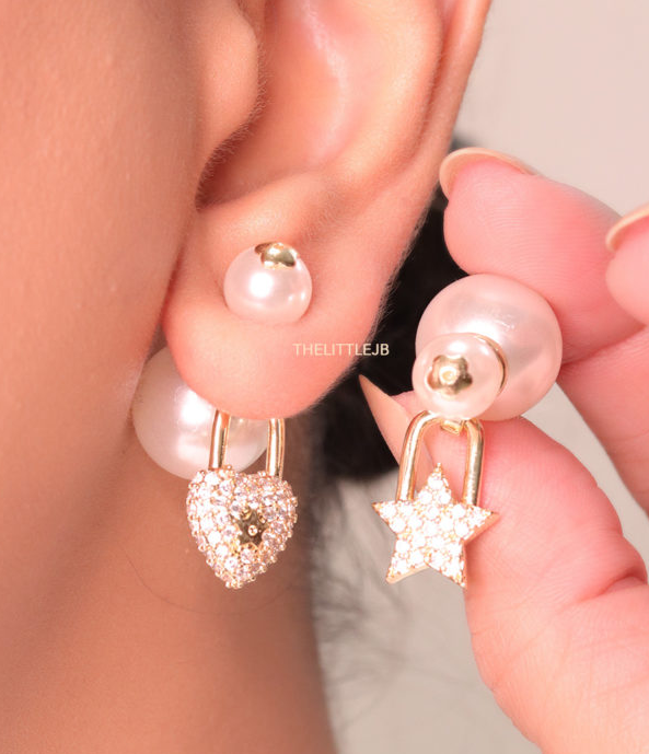 Detachable gold earrings